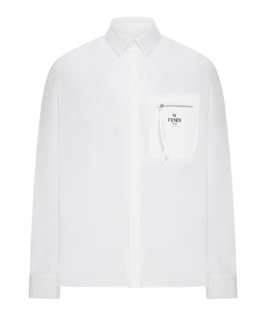 FENDI Белая хлопковая классическая рубашка, фото 1