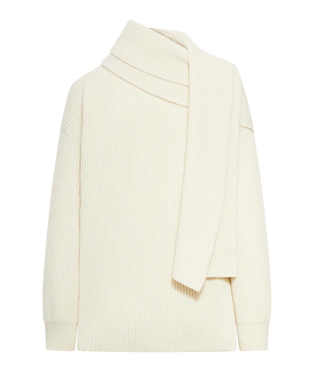 JIL SANDER Бежевый шерстяной джемпер / свитер, фото 2