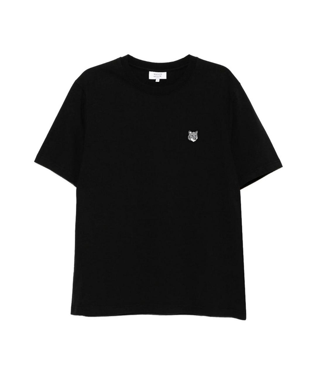MAISON KITSUNE Черная хлопковая футболка, фото 1