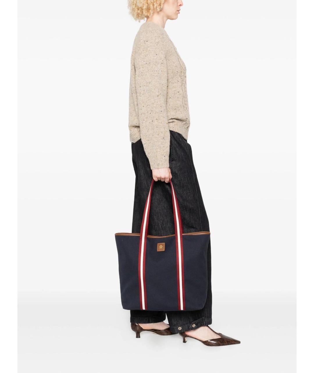 BALLY Синяя тканевая сумка тоут, фото 2
