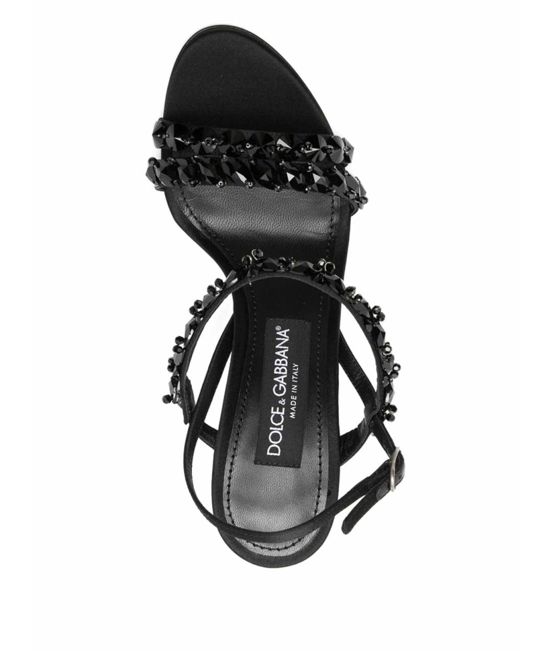 DOLCE&GABBANA Черные кожаные босоножки, фото 3