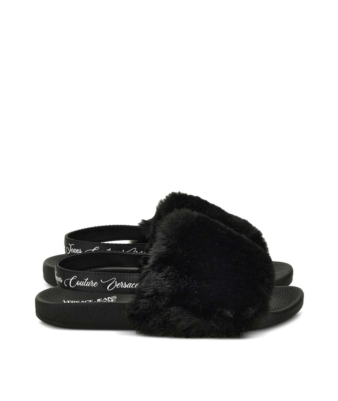 VERSACE JEANS COUTURE Черные резиновые сандалии, фото 1
