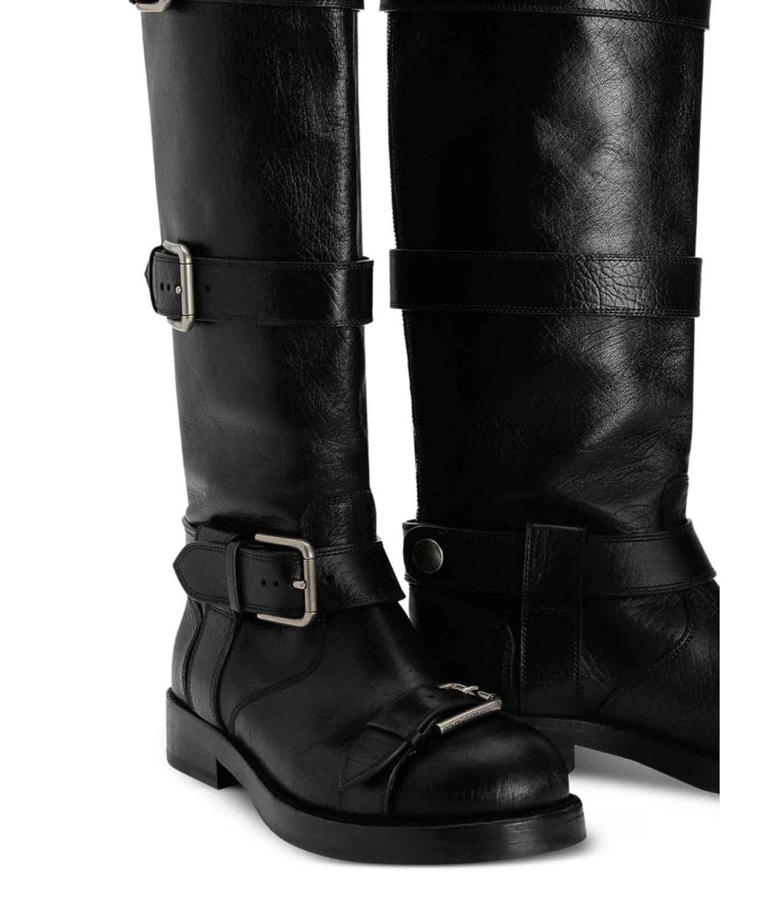 DOLCE&GABBANA Черные кожаные сапоги, фото 4