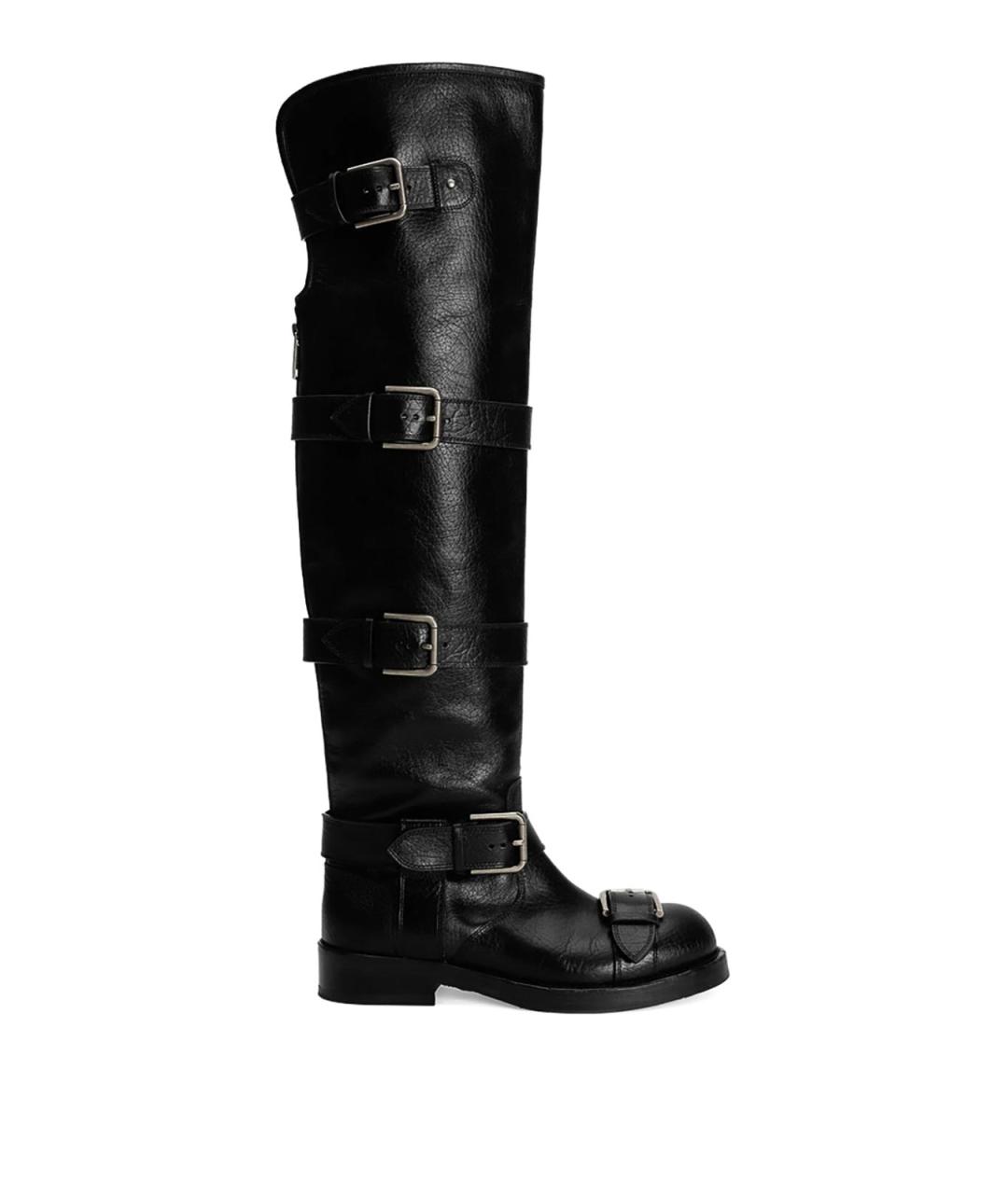 DOLCE&GABBANA Черные кожаные сапоги, фото 1