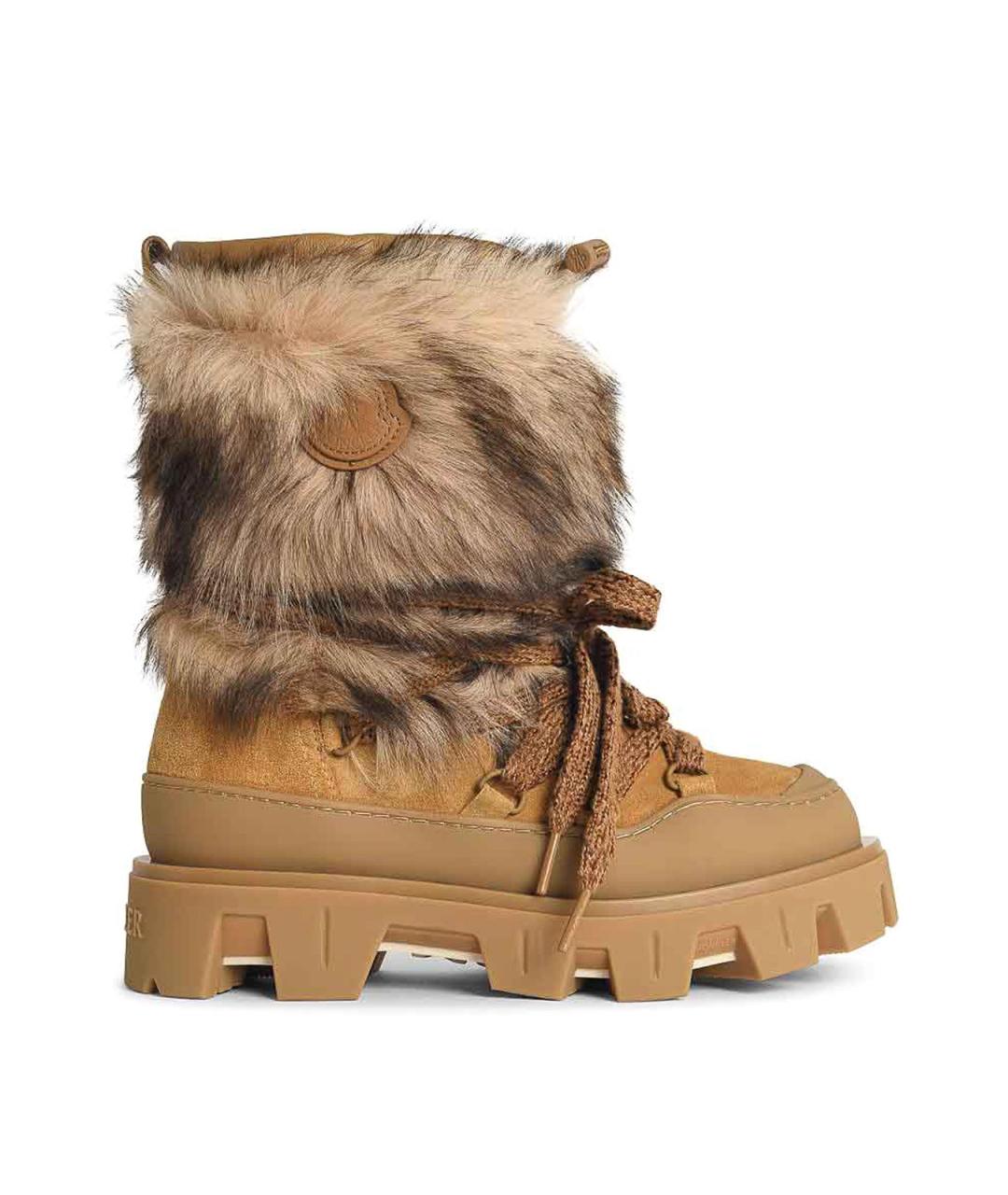 MONCLER Коричневые замшевые сапоги, фото 1