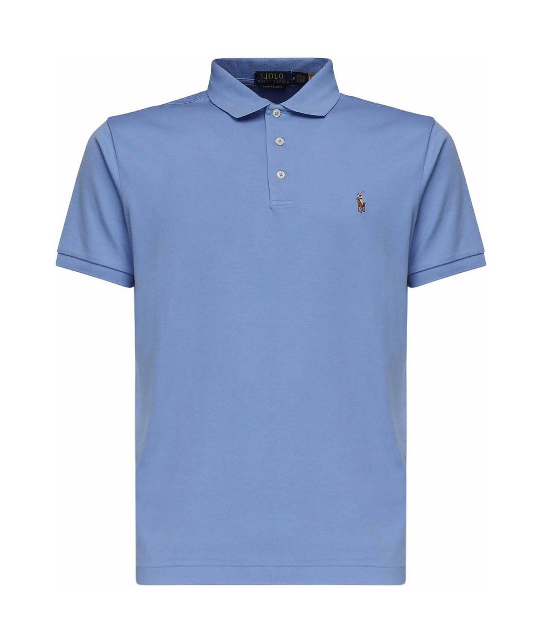 POLO RALPH LAUREN Синее хлопковое поло с коротким рукавом, фото 1