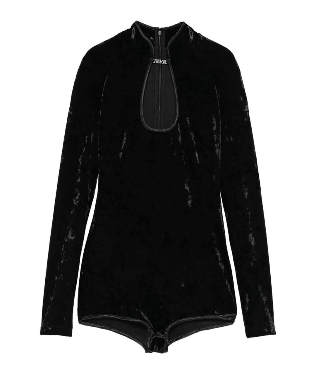 VERSACE JEANS COUTURE Черный бархатный джемпер / свитер, фото 1