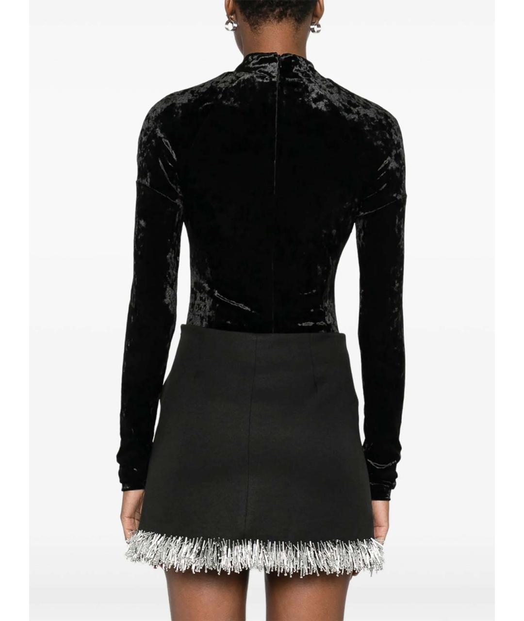 VERSACE JEANS COUTURE Черный бархатный джемпер / свитер, фото 5