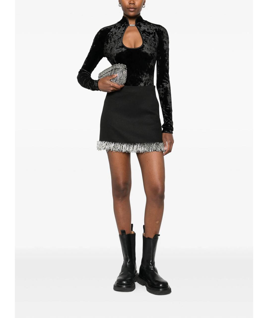 VERSACE JEANS COUTURE Черный бархатный джемпер / свитер, фото 2
