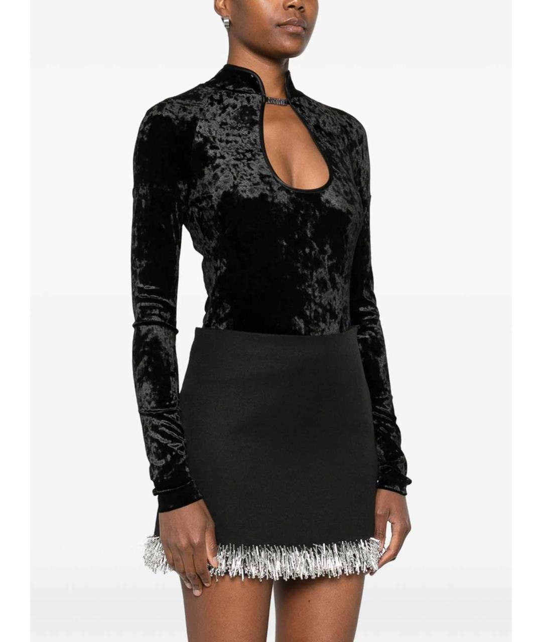 VERSACE JEANS COUTURE Черный бархатный джемпер / свитер, фото 3