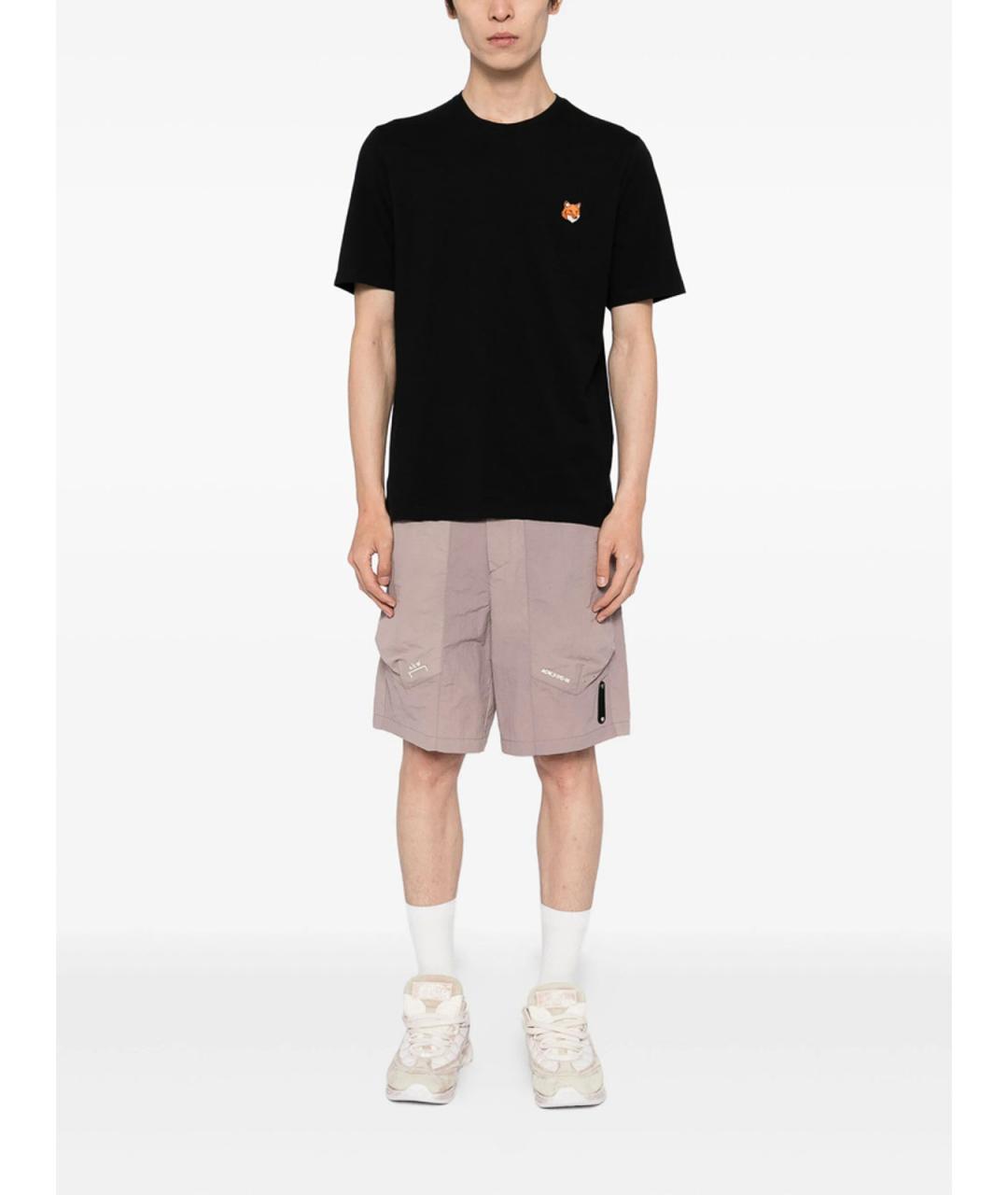 MAISON KITSUNE Черная хлопковая футболка, фото 4