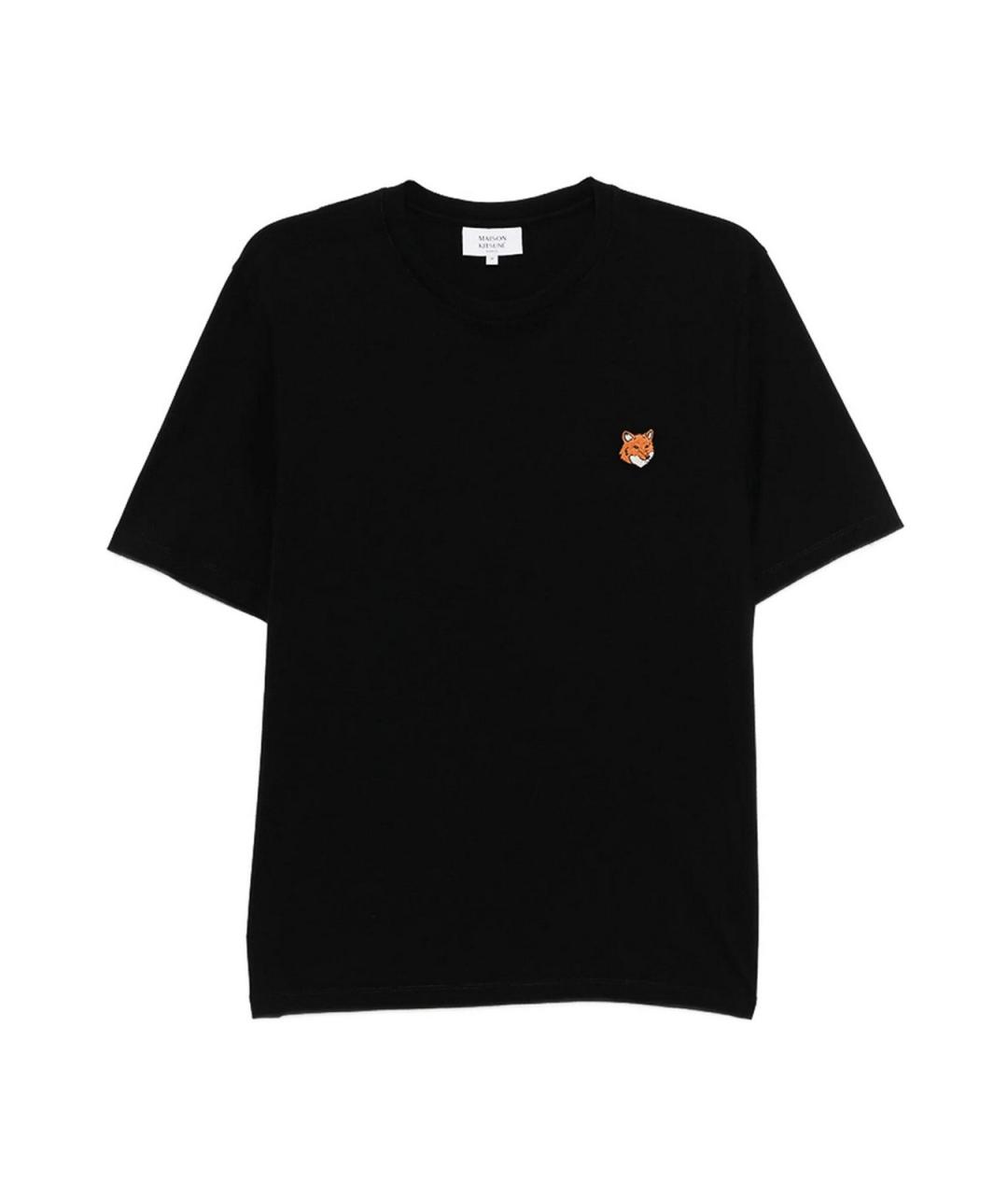 MAISON KITSUNE Черная хлопковая футболка, фото 1