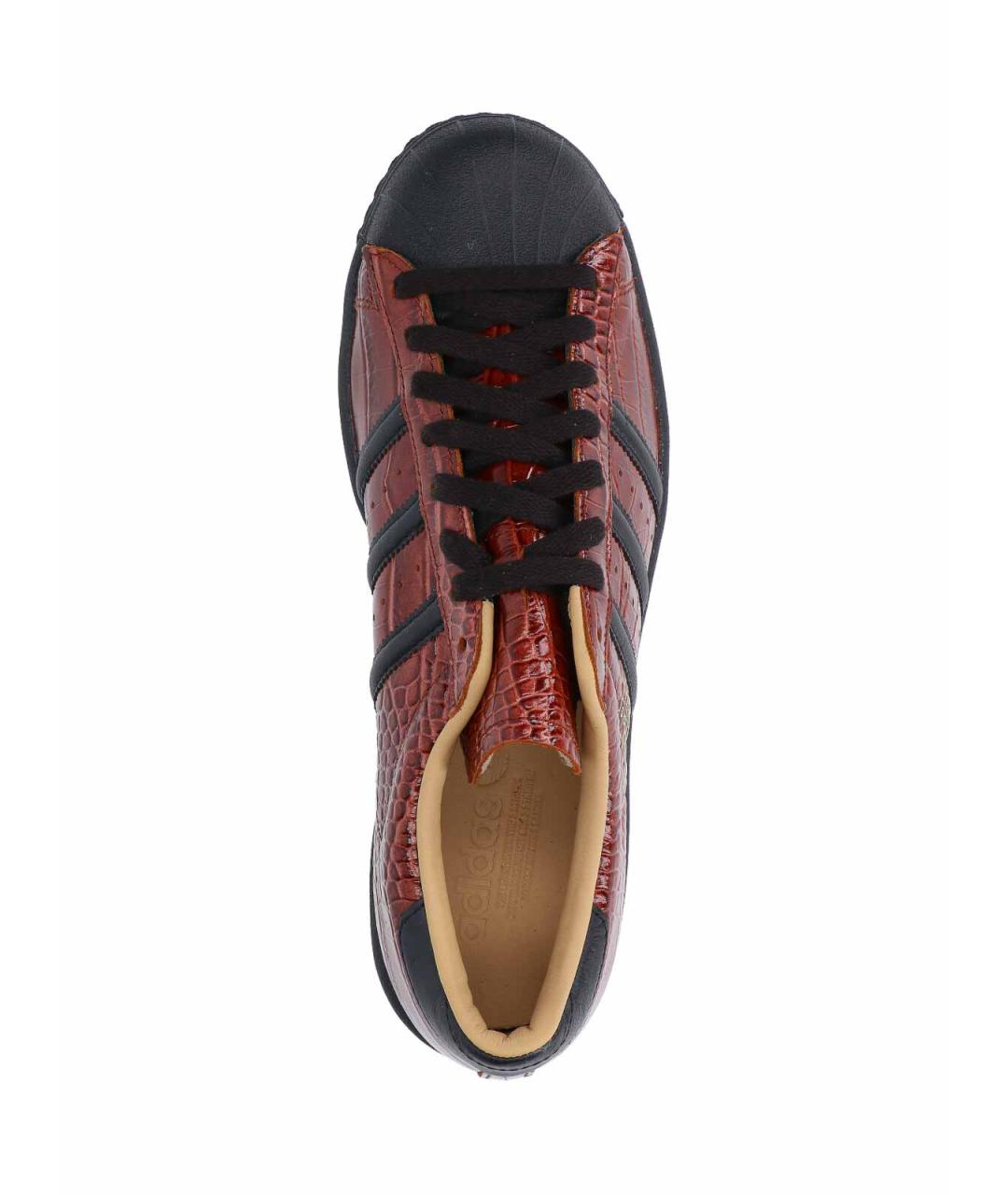 ADIDAS Коричневые кожаные низкие кроссовки / кеды, фото 5