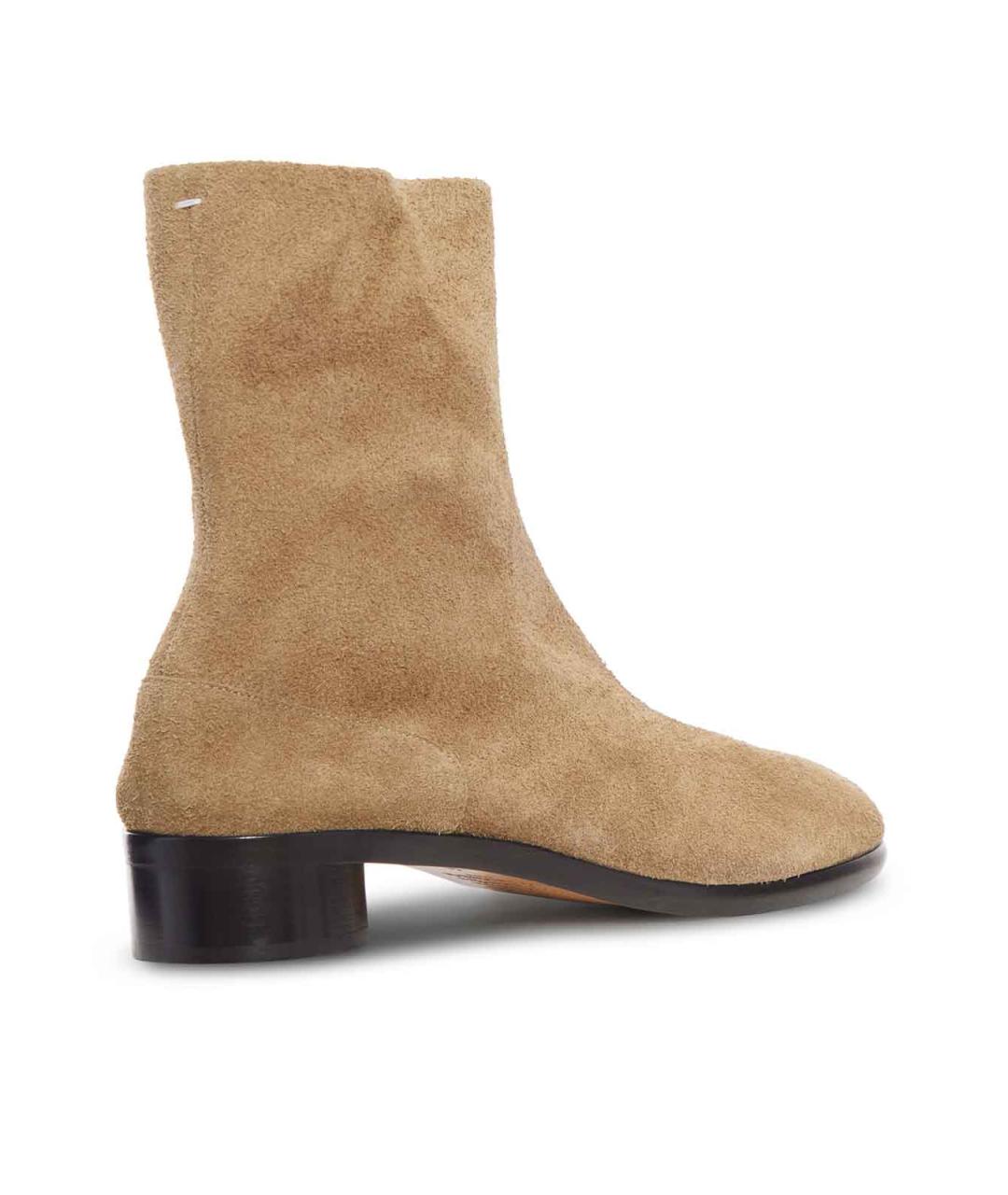 MAISON MARGIELA Коричневые кожаные низкие ботинки, фото 3