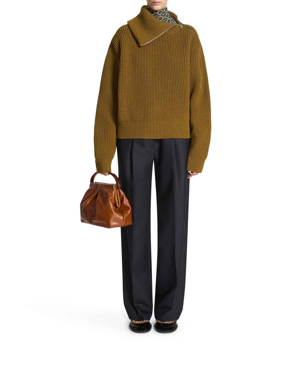 DRIES VAN NOTEN Синие шерстяные прямые брюки, фото 2