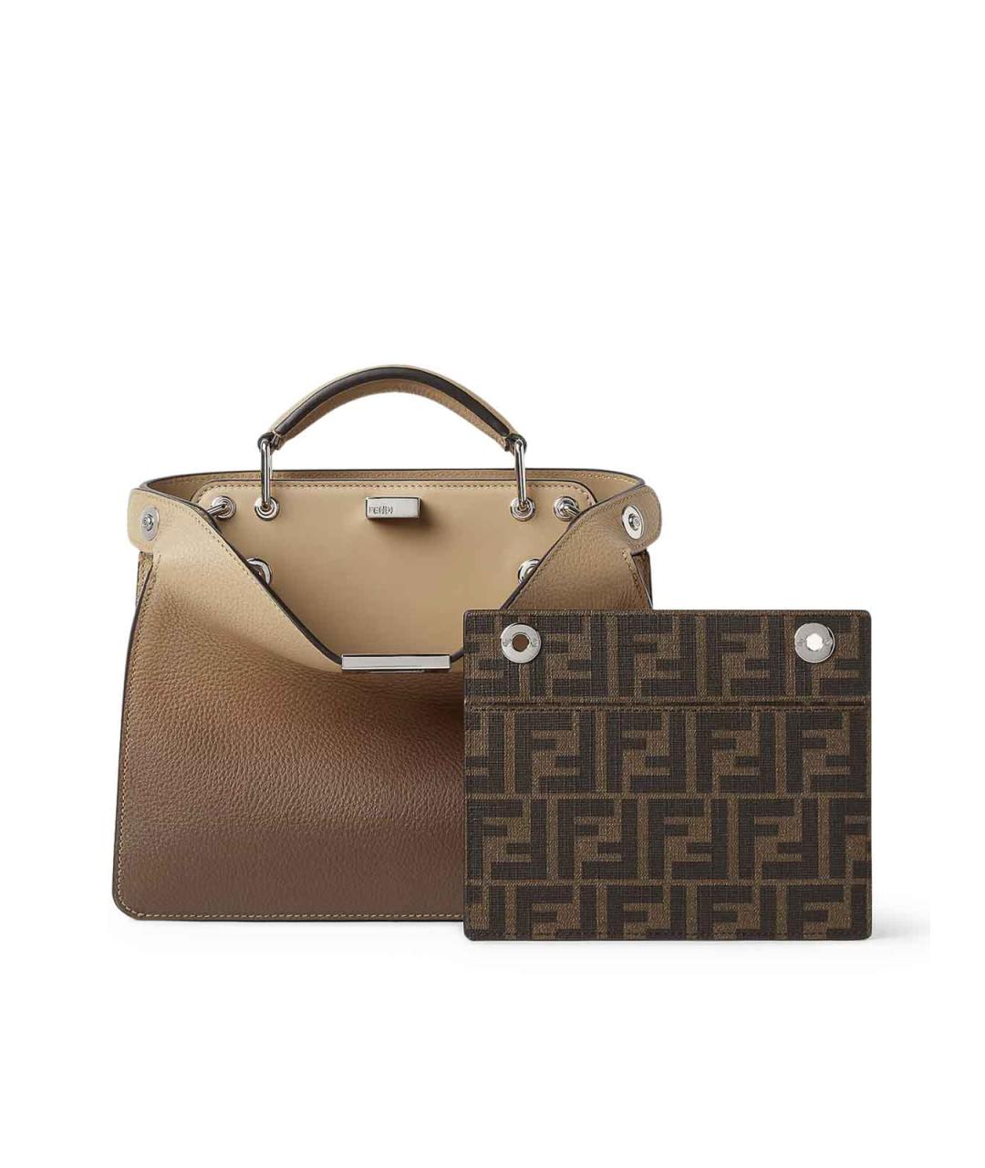 FENDI Бежевая кожаная сумка тоут, фото 6