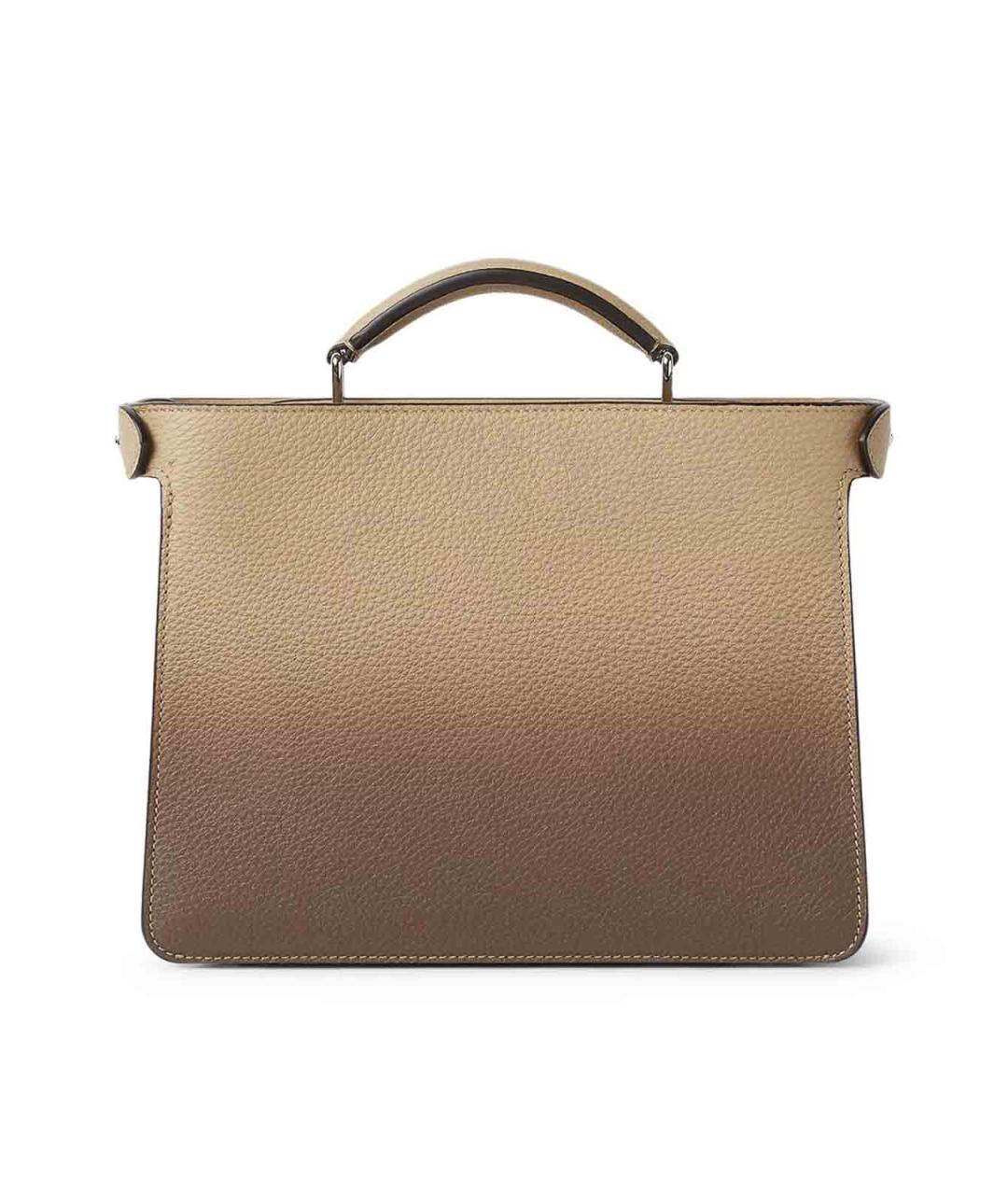 FENDI Бежевая кожаная сумка тоут, фото 5