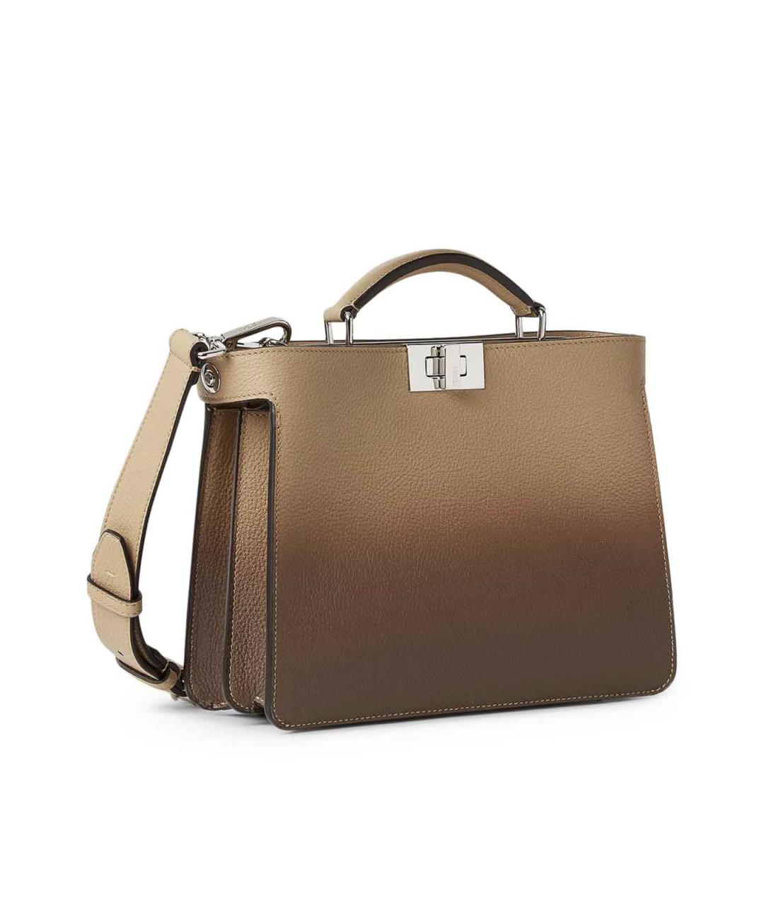 FENDI Бежевая кожаная сумка тоут, фото 4