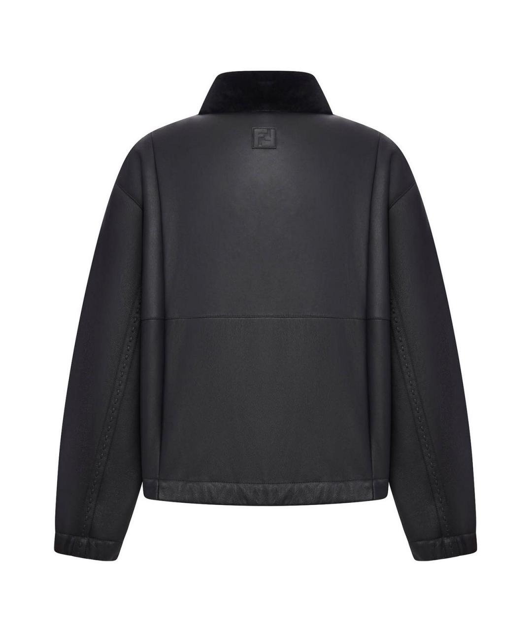 FENDI Черная кожаная куртка, фото 2