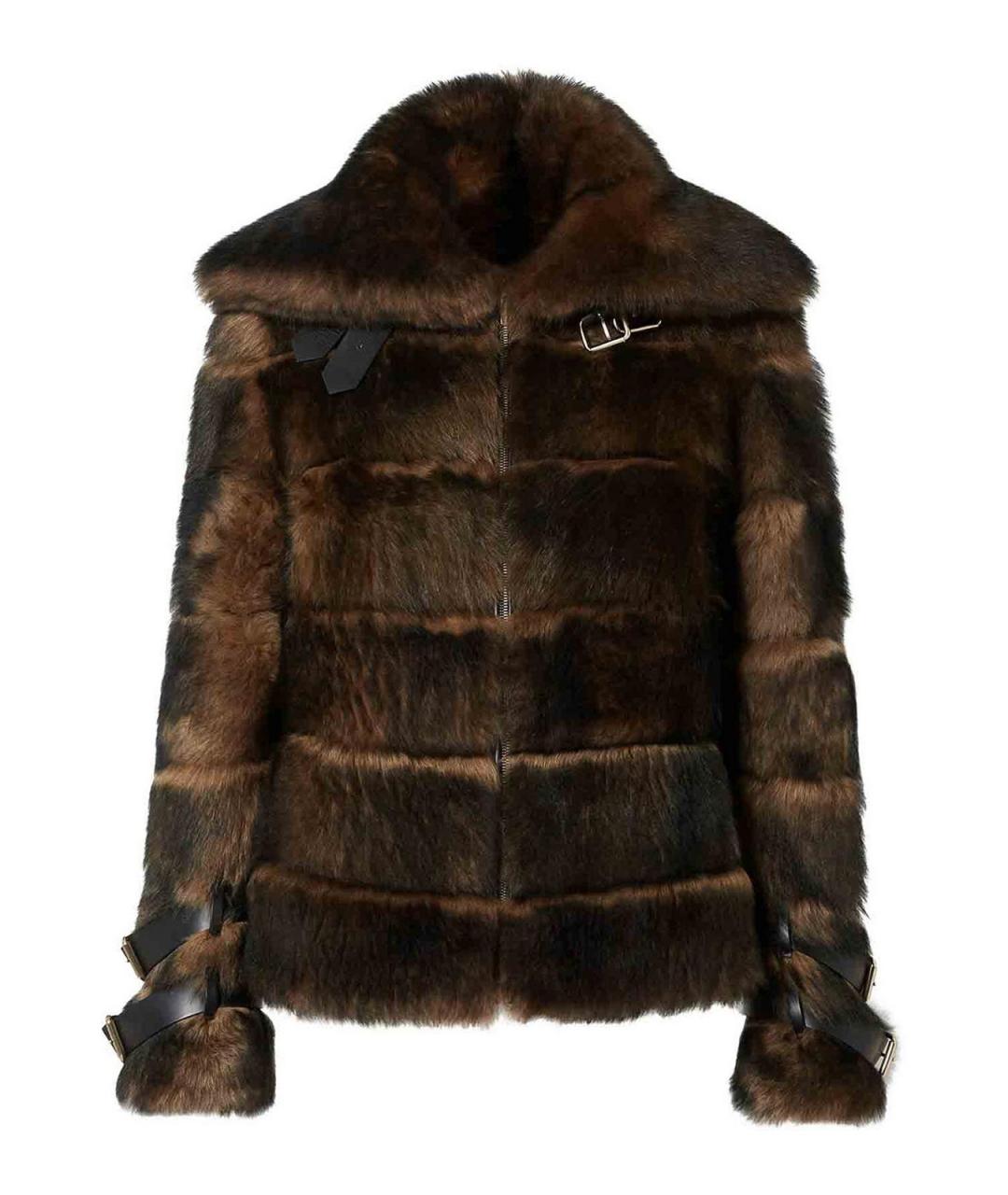 FENDI Коричневая меховая шуба, фото 1