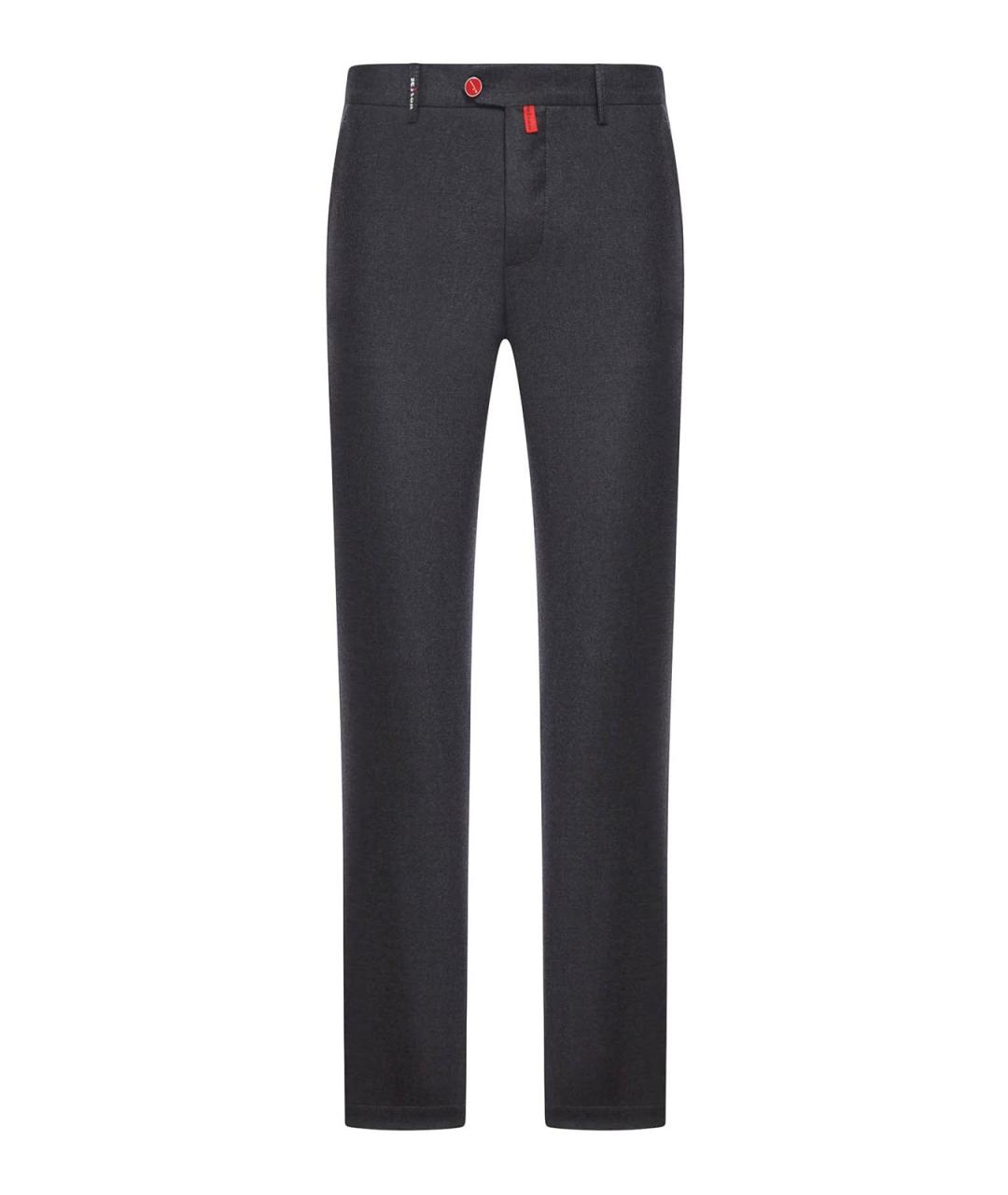 KITON Серые хлопковые повседневные брюки, фото 1