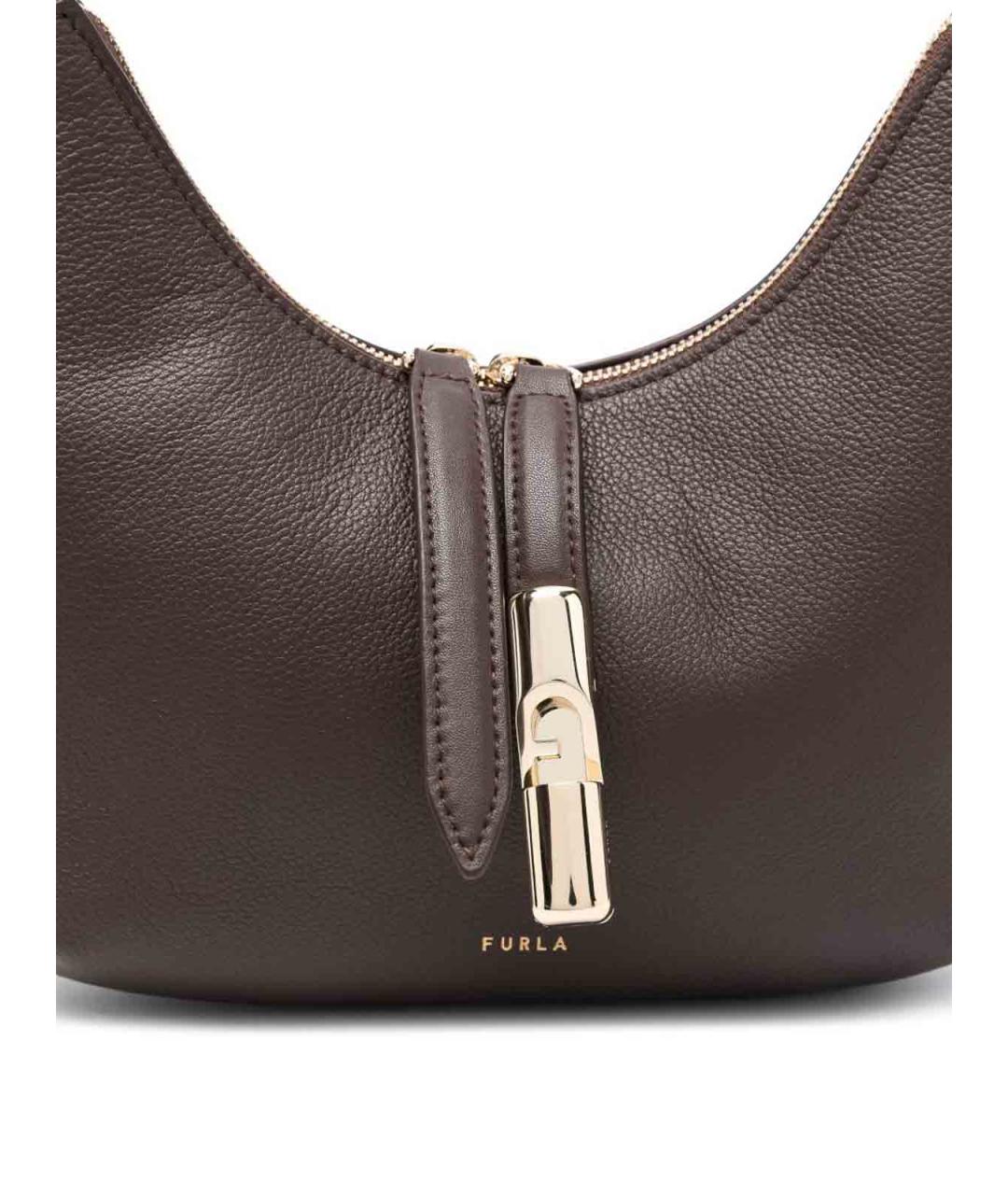 FURLA Коричневая кожаная сумка через плечо, фото 5