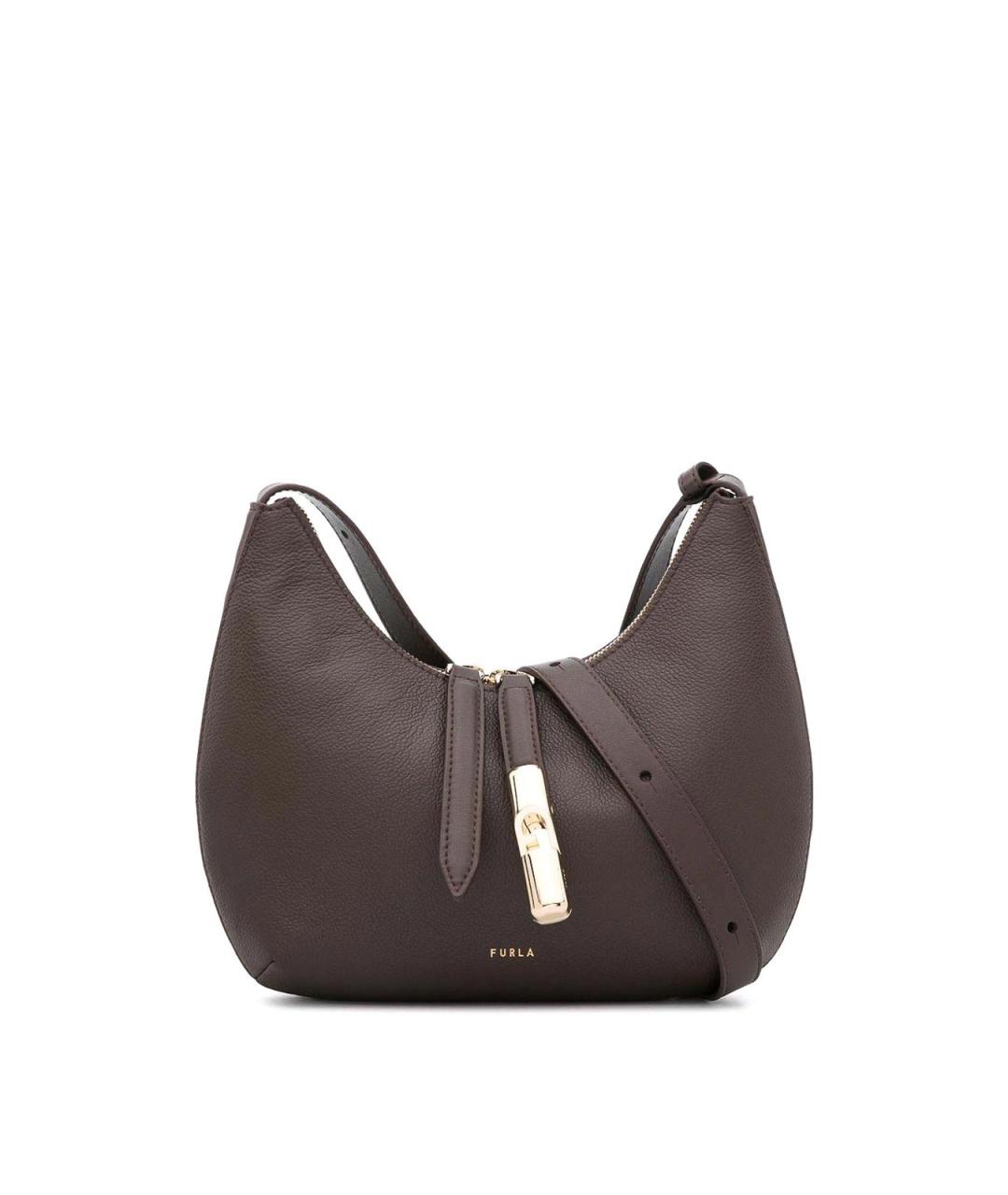 FURLA Коричневая кожаная сумка через плечо, фото 1