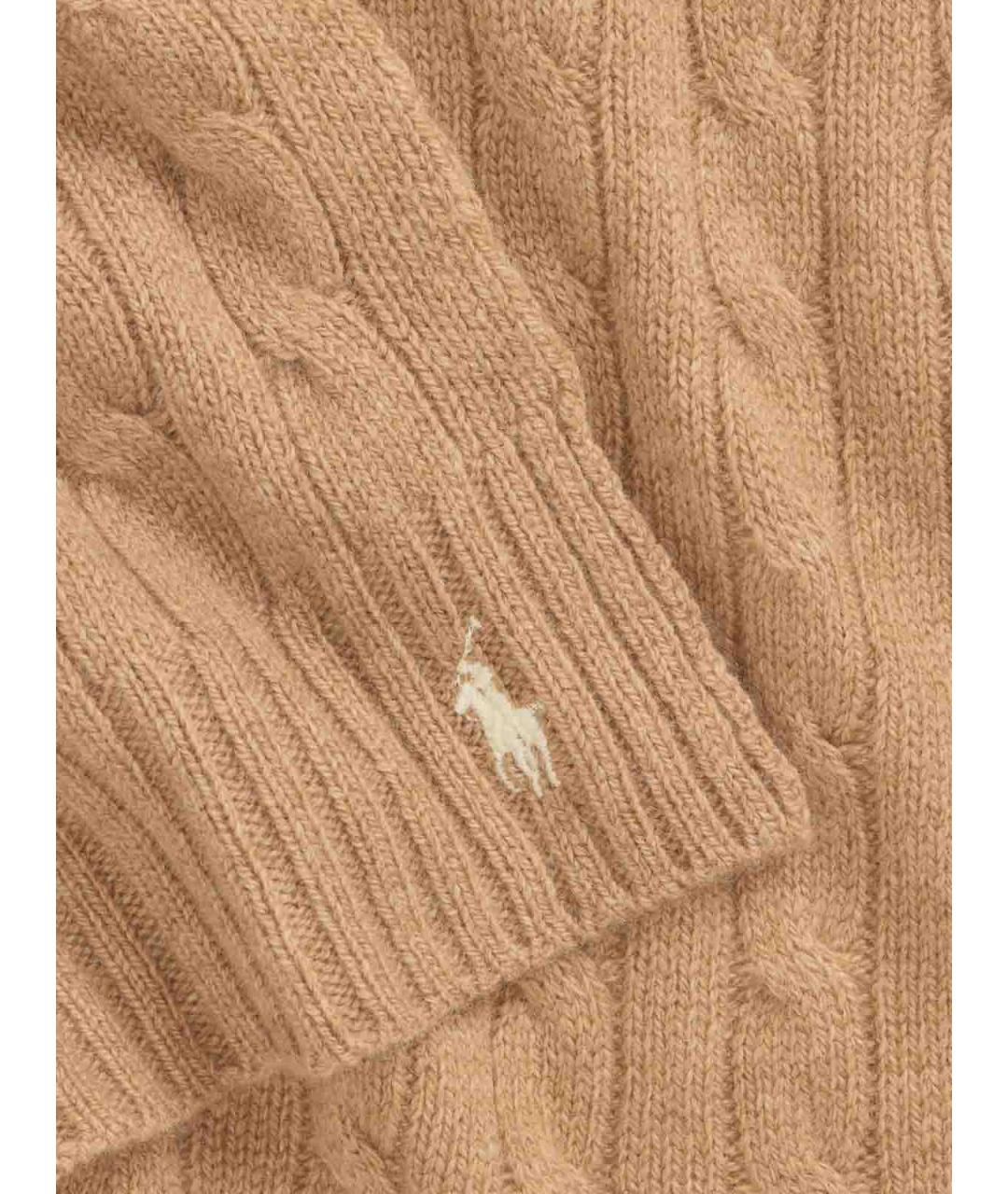 POLO RALPH LAUREN Коричневый кашемировый шарф, фото 2