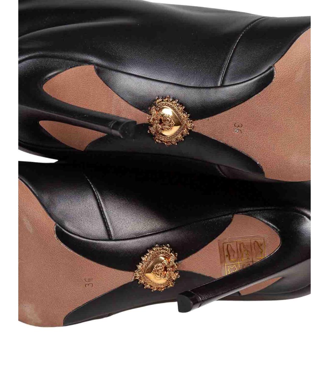 DOLCE&GABBANA Черные кожаные сапоги, фото 5