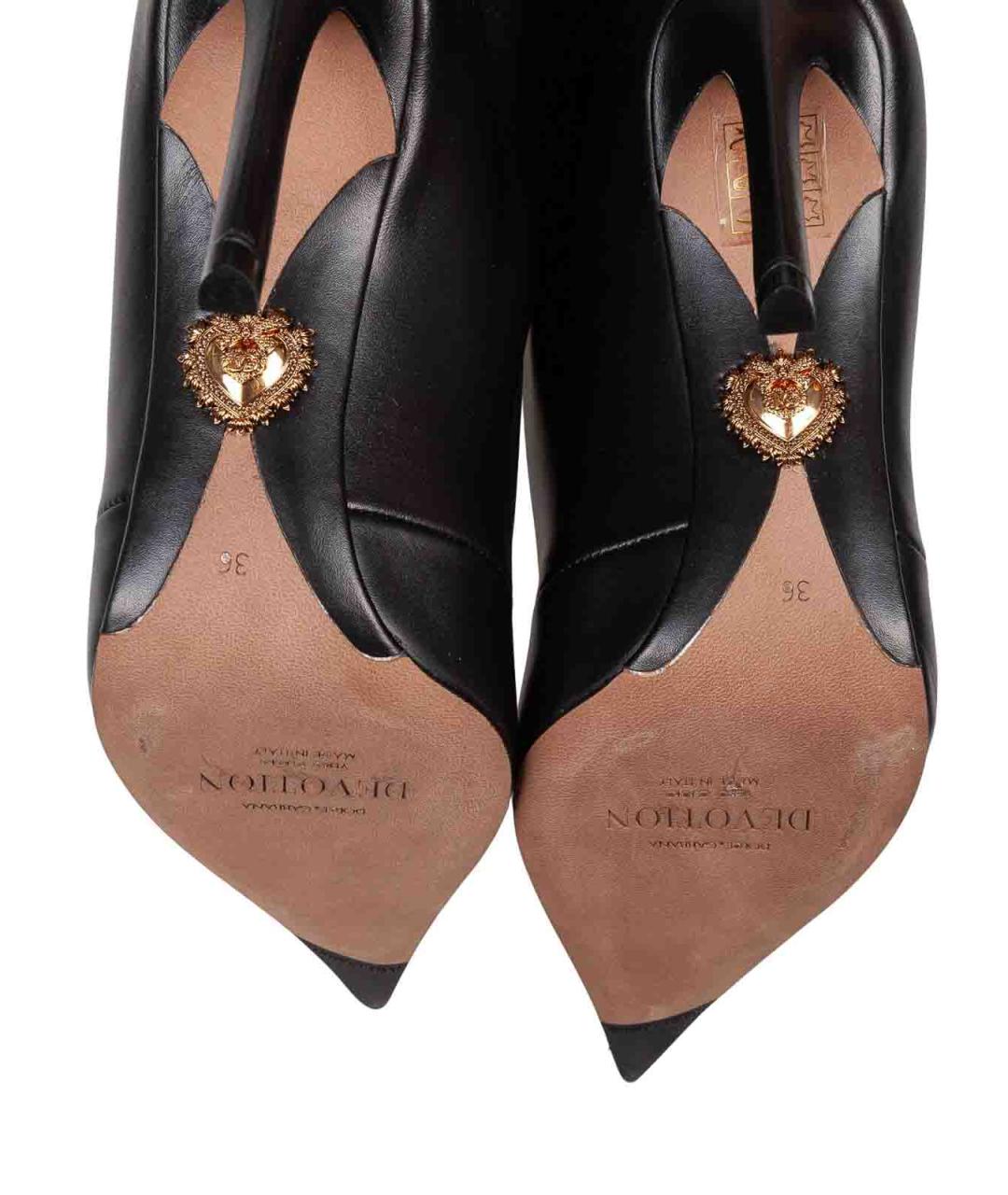 DOLCE&GABBANA Черные кожаные сапоги, фото 6