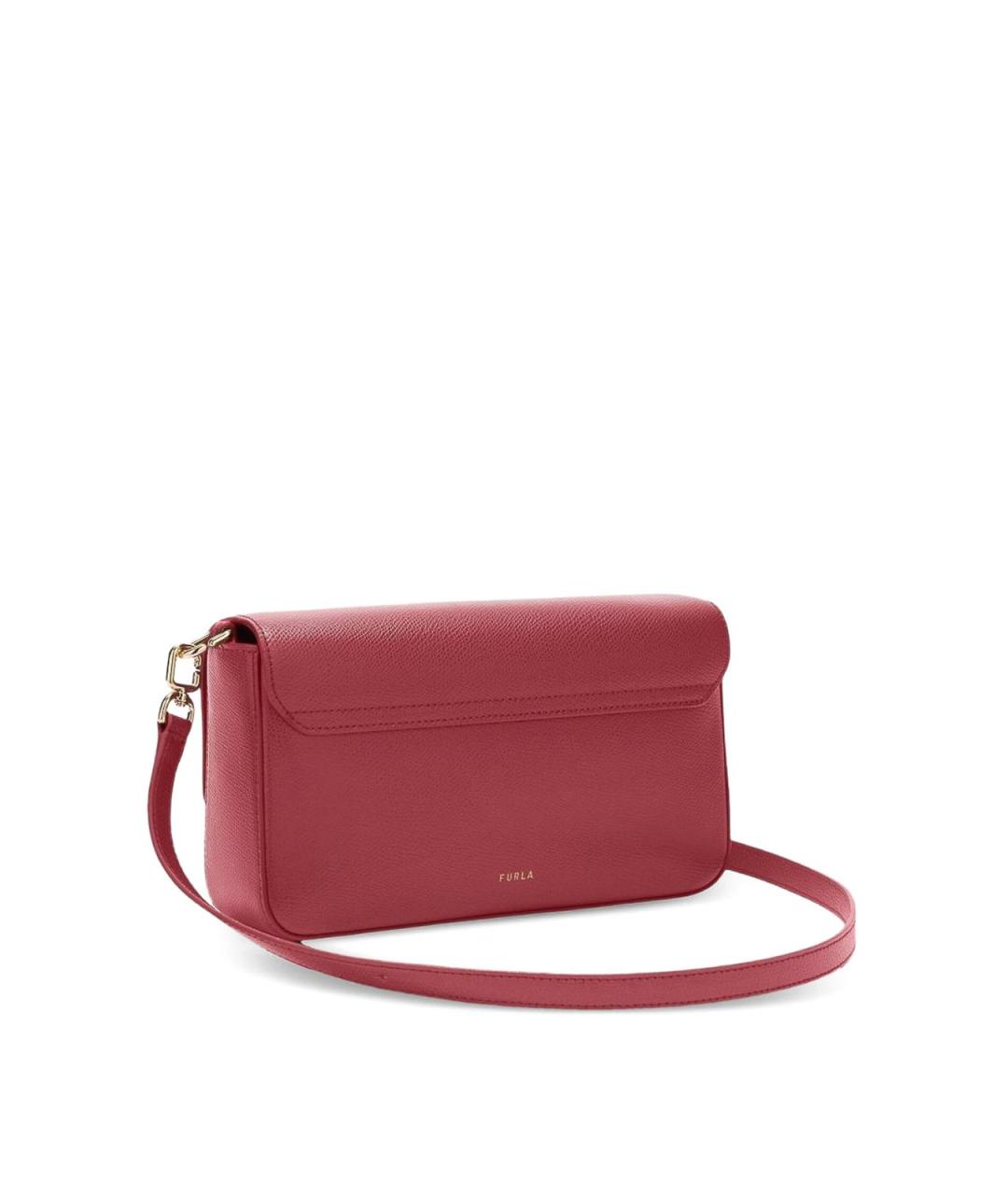 FURLA Бордовая кожаная сумка через плечо, фото 2