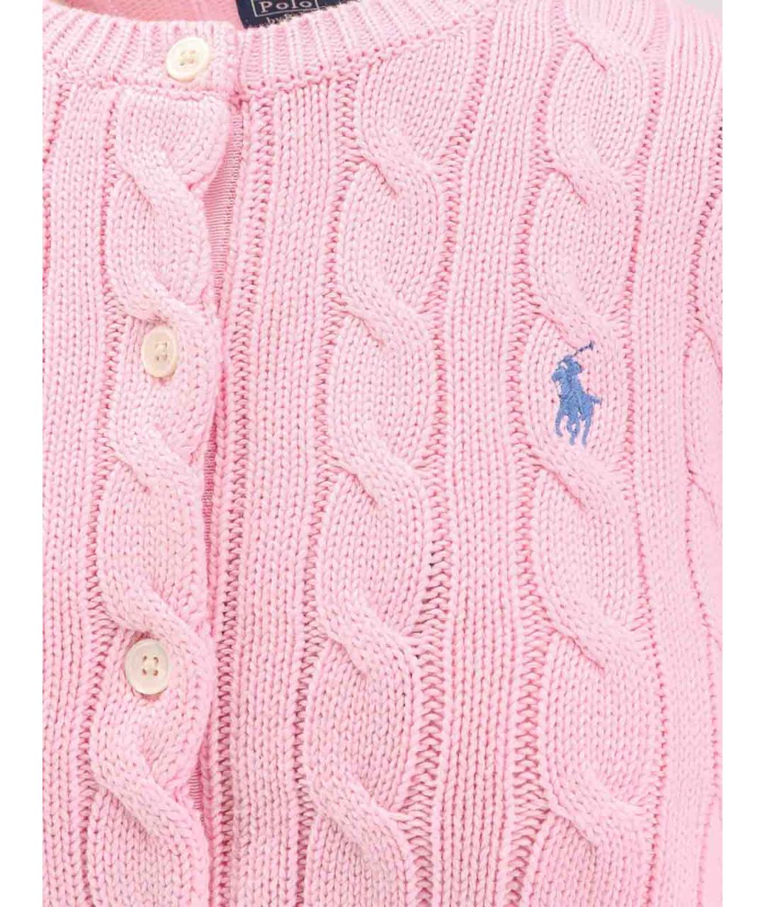 POLO RALPH LAUREN Розовый хлопковый кардиган, фото 3