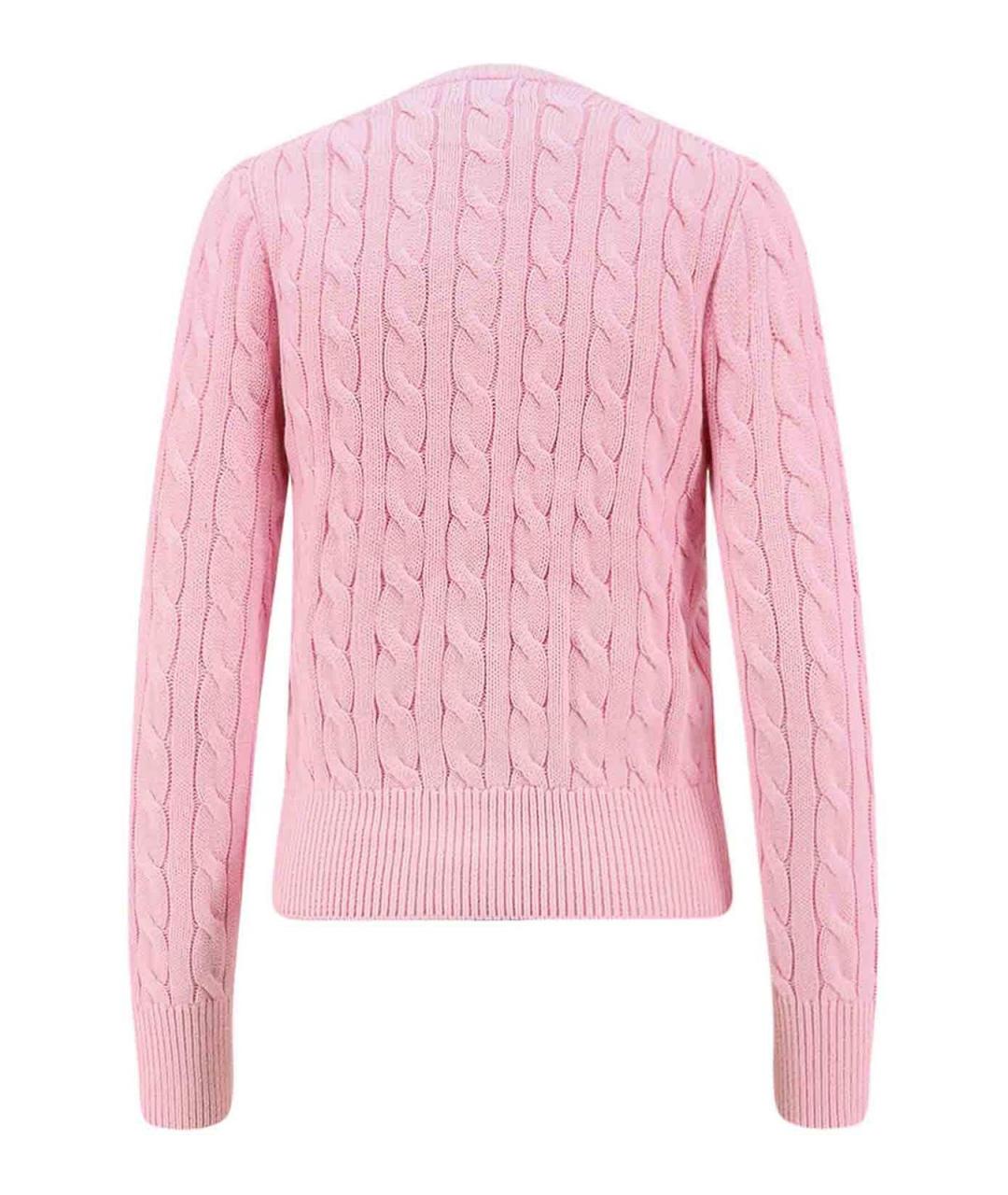 POLO RALPH LAUREN Розовый хлопковый кардиган, фото 2