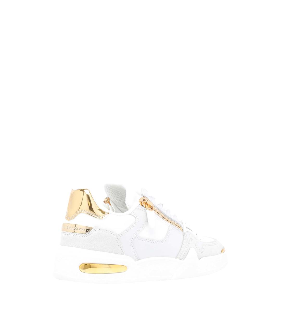 GIUSEPPE ZANOTTI DESIGN Белые кожаные низкие кроссовки / кеды, фото 3
