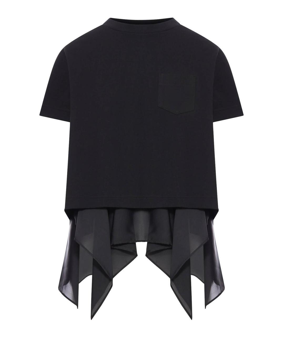 SACAI Черная хлопковая футболка, фото 1