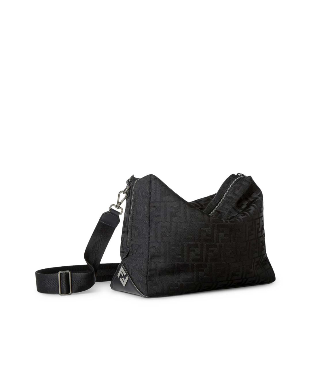 FENDI Черная жаккардовая сумка на плечо, фото 2