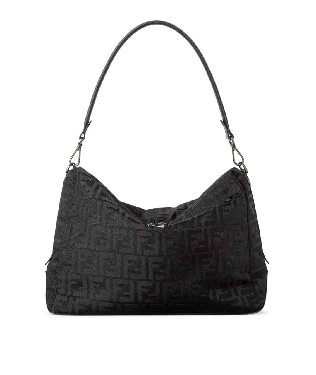 FENDI Черная жаккардовая сумка на плечо, фото 1