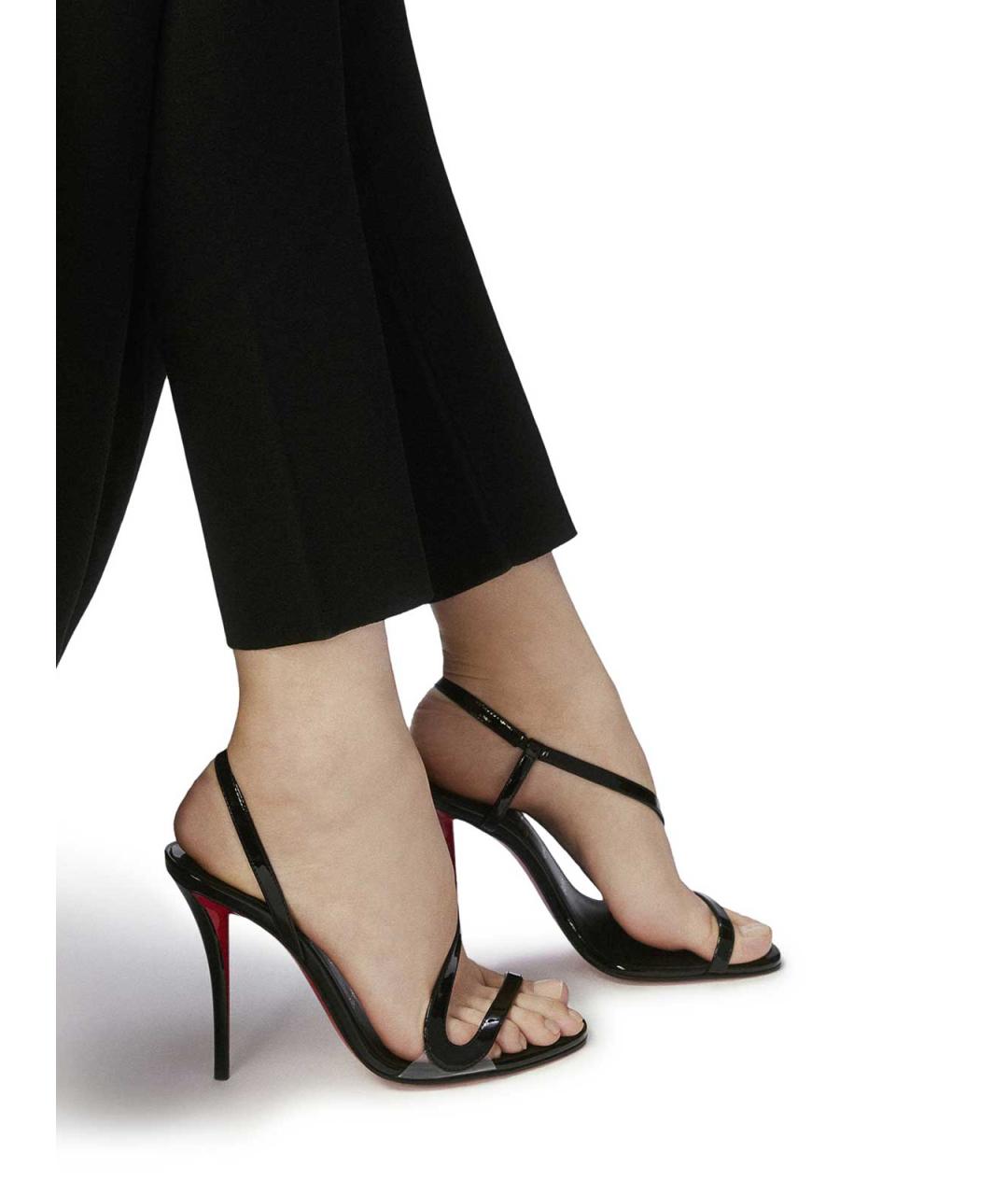 CHRISTIAN LOUBOUTIN Черные кожаные сандалии, фото 2