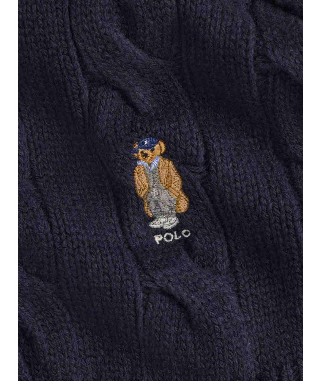 POLO RALPH LAUREN Синий шерстяной шарф, фото 3