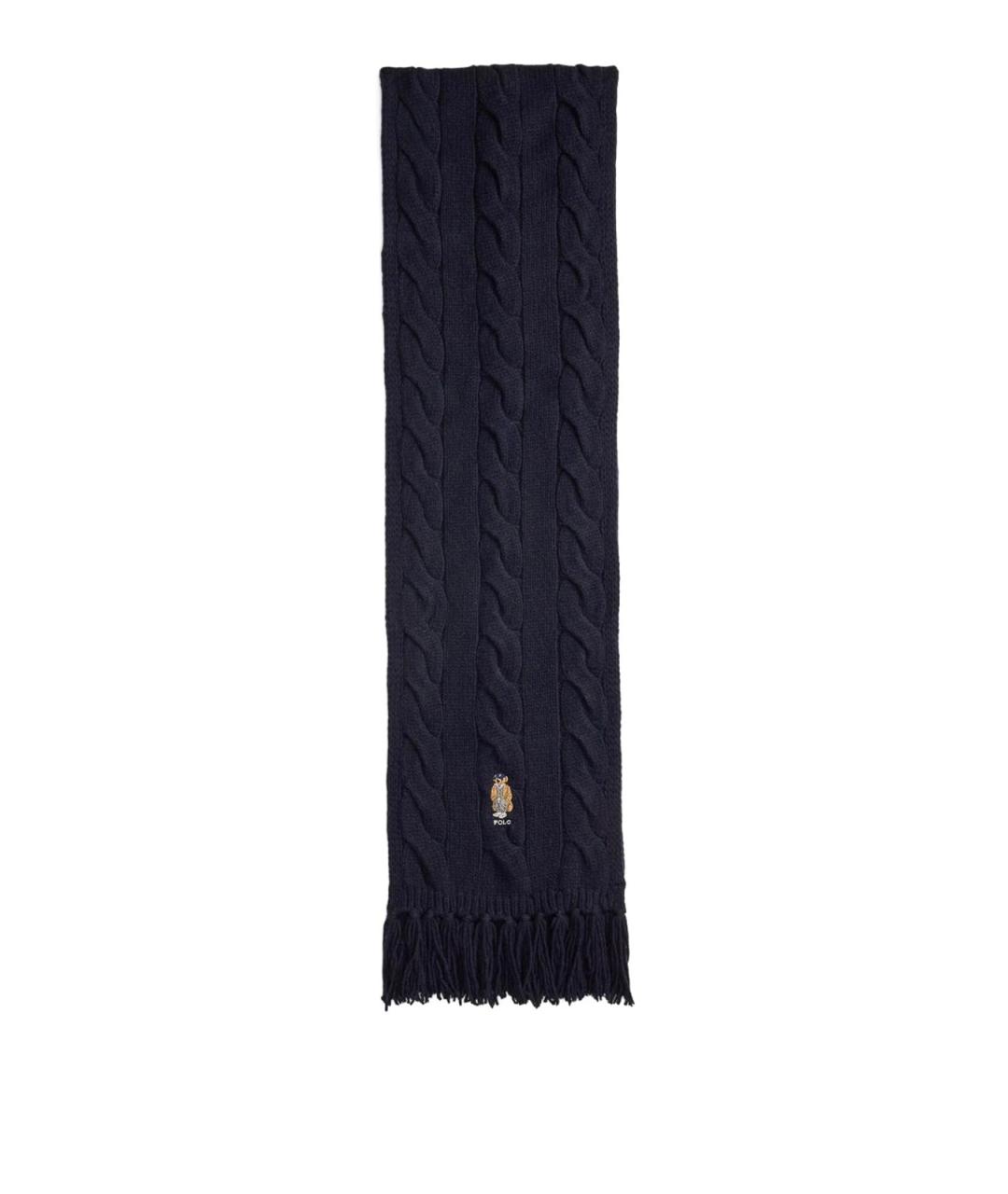 POLO RALPH LAUREN Синий шерстяной шарф, фото 1