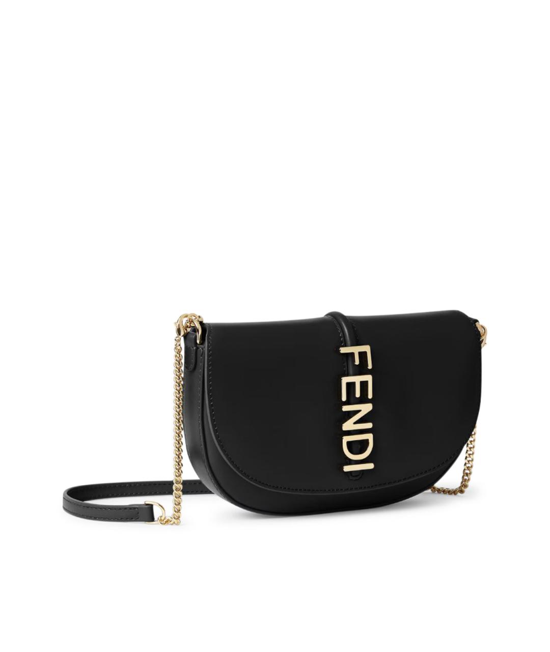 FENDI Черный кожаный кошелек, фото 3