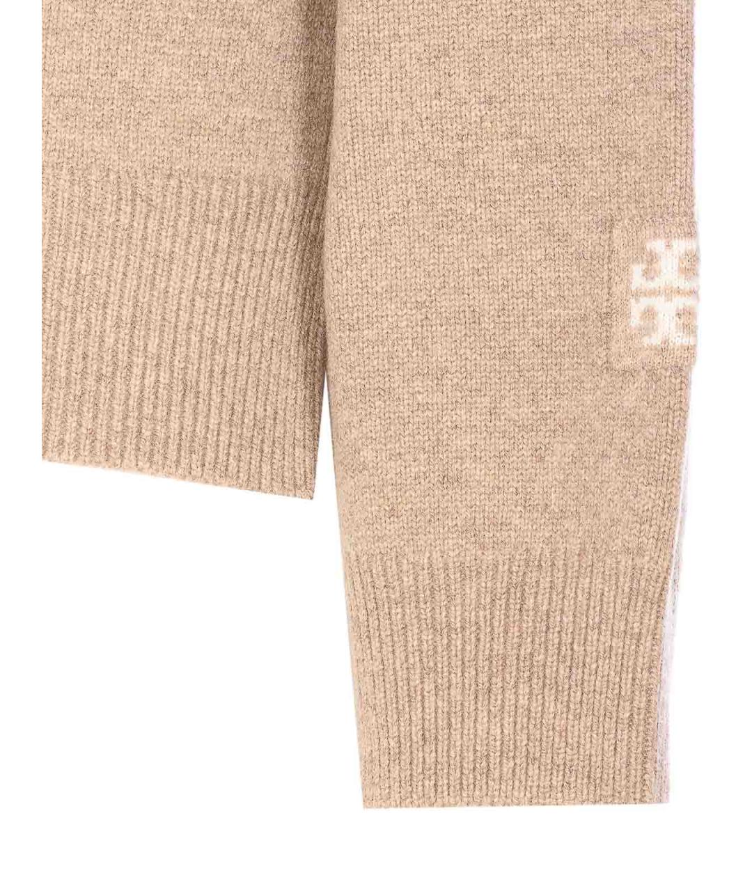 TORY BURCH Бежевая шерстяная водолазка, фото 3