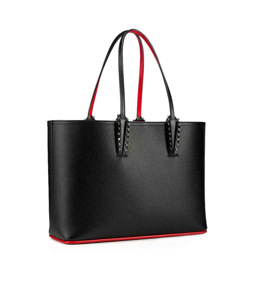 CHRISTIAN LOUBOUTIN Черная кожаная сумка тоут, фото 3