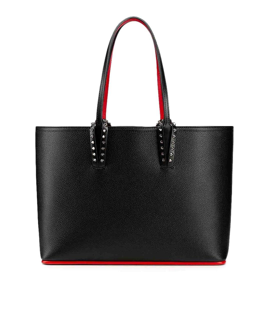 CHRISTIAN LOUBOUTIN Черная кожаная сумка тоут, фото 1
