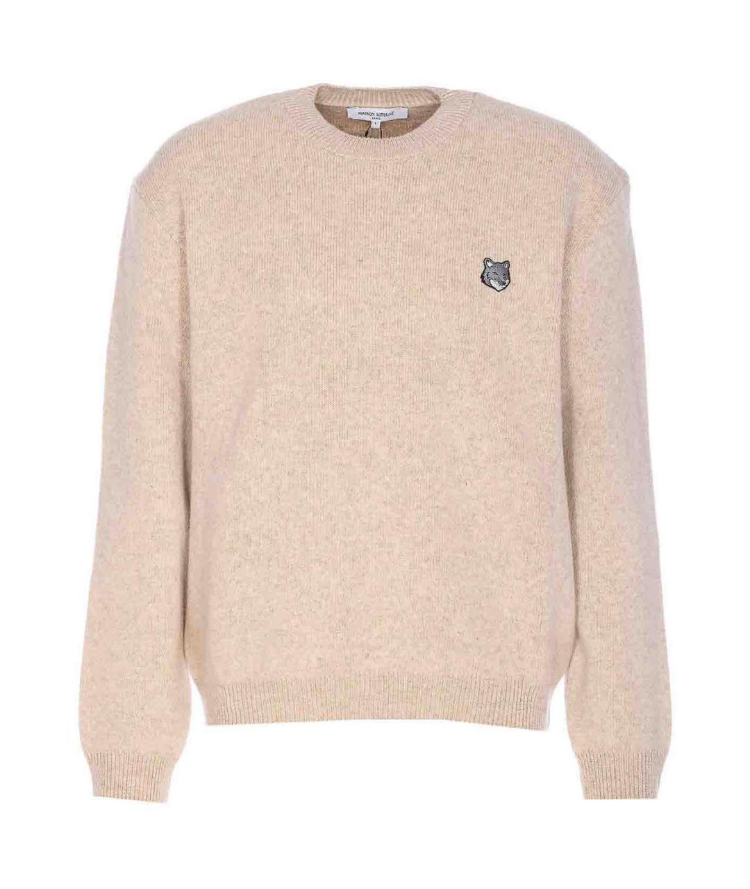 MAISON KITSUNE Бежевый меховой джемпер / свитер, фото 1