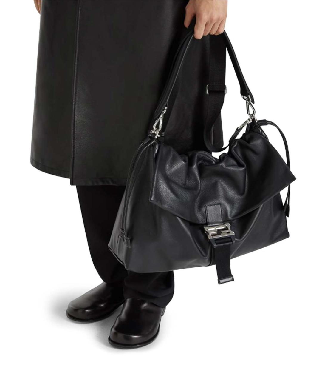 FENDI Черная кожаная сумка на плечо, фото 4