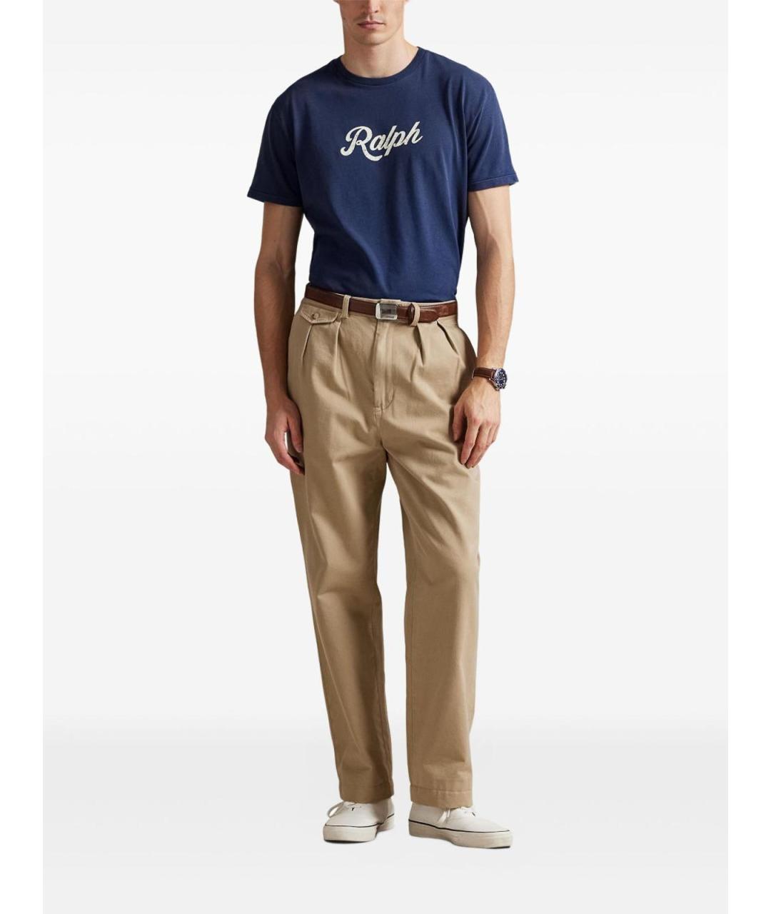 POLO RALPH LAUREN Синее хлопковое поло с коротким рукавом, фото 4