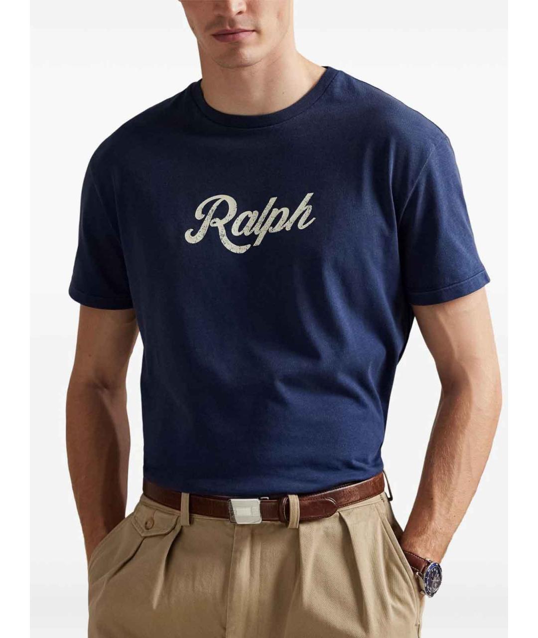 POLO RALPH LAUREN Синее хлопковое поло с коротким рукавом, фото 2