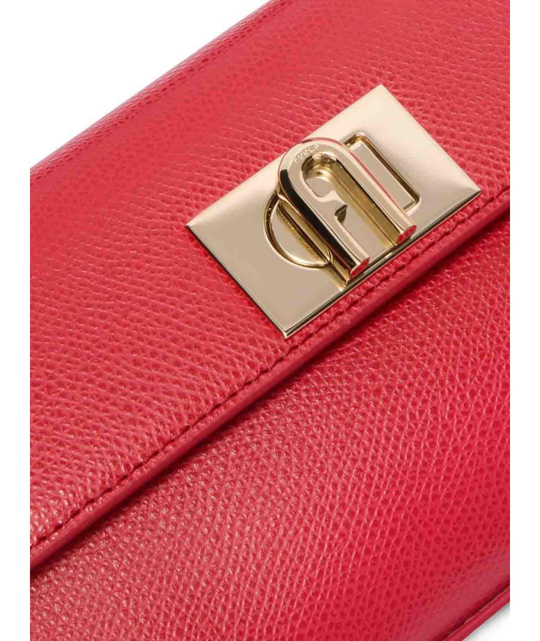 FURLA Красная кожаная сумка с короткими ручками, фото 6
