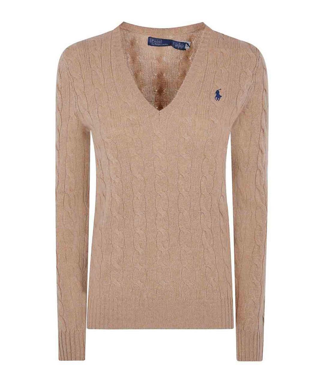 POLO RALPH LAUREN Коричневая кашемировая футболка, фото 1